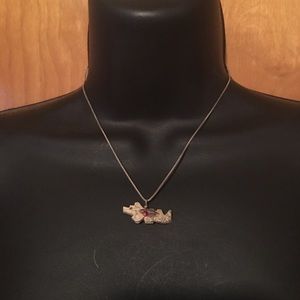 Native American Zuni Wolf Pendant Necklace